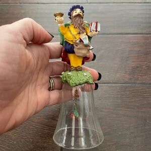 Elizabethan Santa Bell Glass Vintage 1992 Christmas Through Ages Novelino CTA403